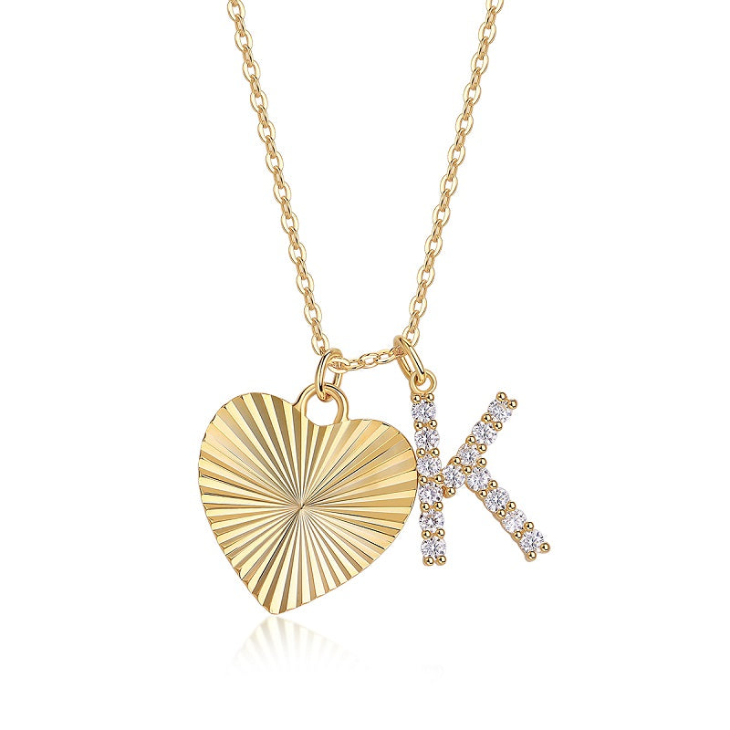 Heart Secret - A Fashionable And Trendy Necklace Pendant Set With Top-quality Moissanite S925 And Silver Plated With Gold Can Be Tested With A Diamond Pen