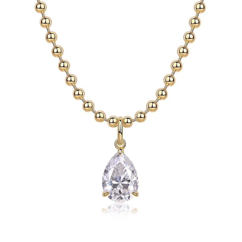 Wish Light - A Fashionable And Trendy Necklace Pendant Set With Top-quality Moissanite S925 And Silver Plated With Gold Can Be Tested With A Diamond Pen